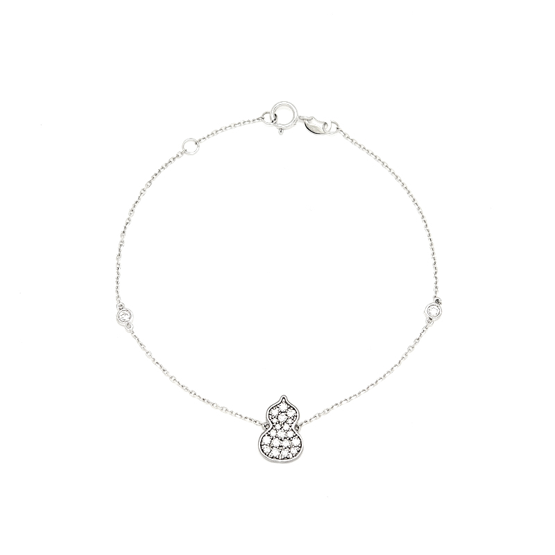 Gourd Shaped Pave Pendant Lab Diamond Necklace With Adjustable Extender Chain