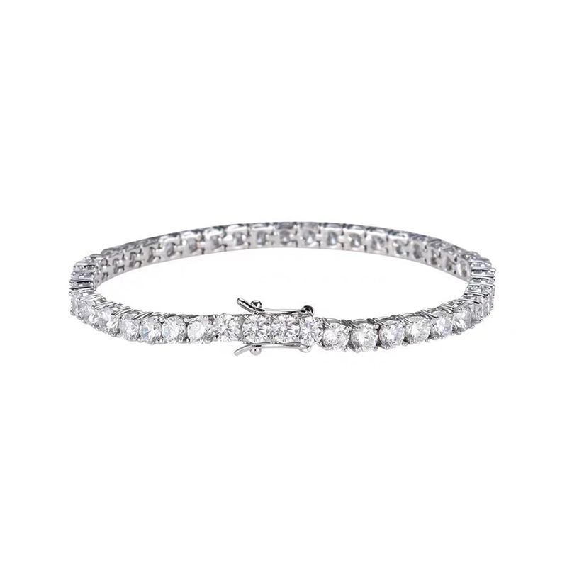 Classic Individual 4 Prong Round Cut Dual Layer Open Gallery Tennis Bracelet