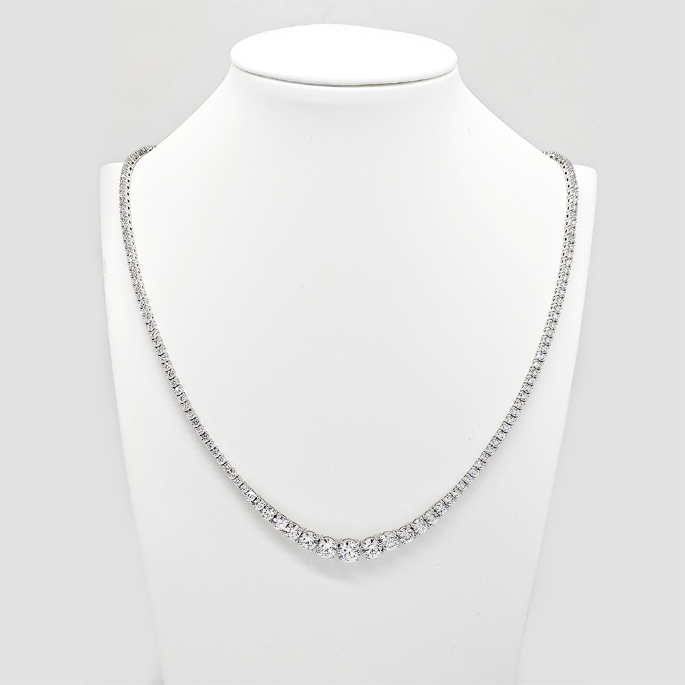 Graduated Riviera Synthetic Diamond Tennis Choker Necklace