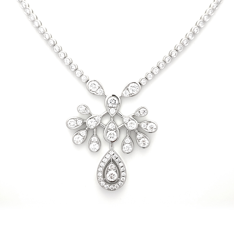 Teardrop Cluster Pavé Lab Grown Diamond Bridal Statement Necklace