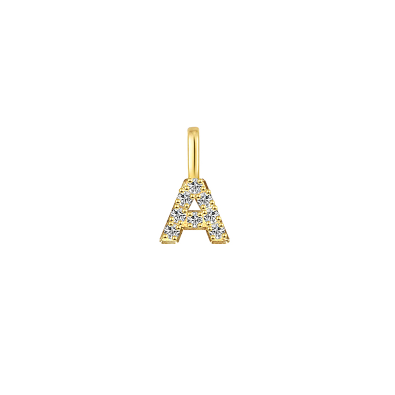 Minimalist Classic Pure Bliss A to Z Letter Pave Lab Diamond Pendant