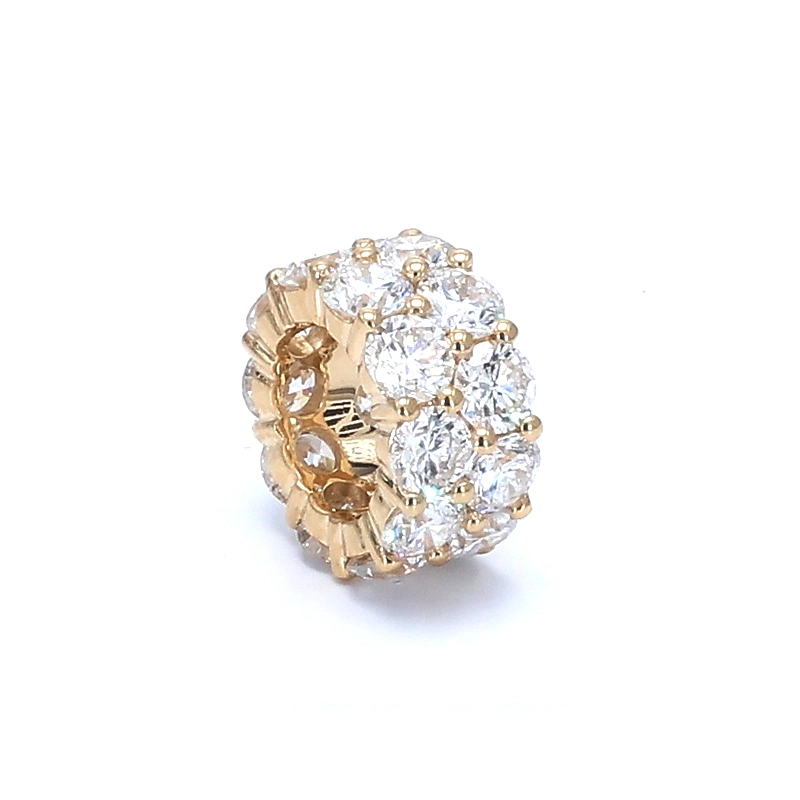 Ring Shaped Dual Row Side Stones Open Bottom Sett Lab Grown Diamond Pendant