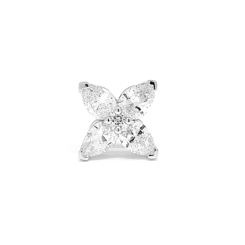 Luxe Pear Cut Four Petal Flower Cluster Lab Grown Diamond Pendant