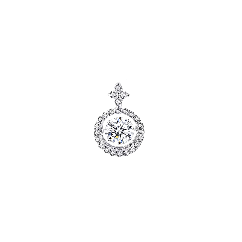 1.68 ct. tw. Round Lab Grown Diamond Vintage Halo Pendant with Fleur-de-lis Bail
