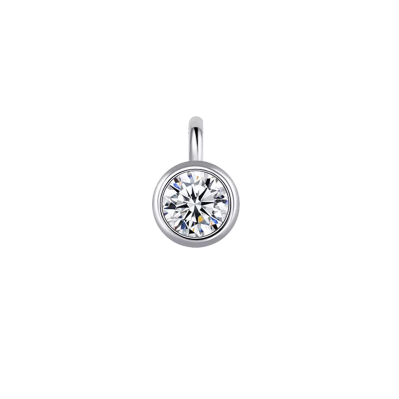 2ct Solitaire Bezel Lab Diamond Pendant, Platinum Minimalist & Engravable