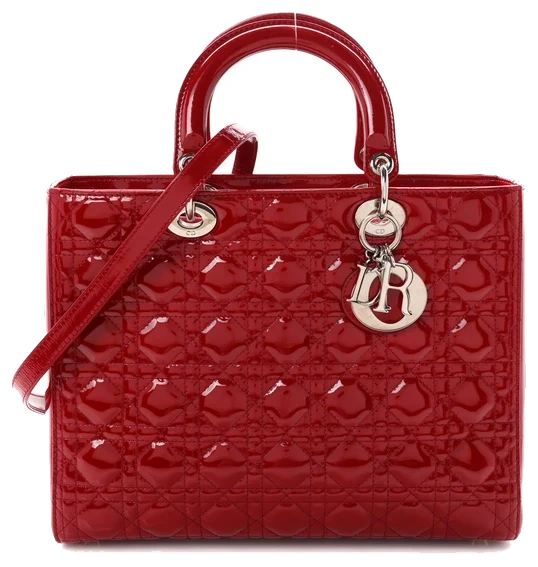 Patent Cannage Large Lady Dior